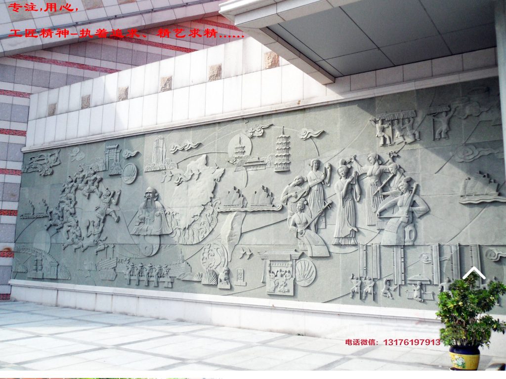 青石壁画-简单石雕壁画历史-各种石雕影壁墙图片大全