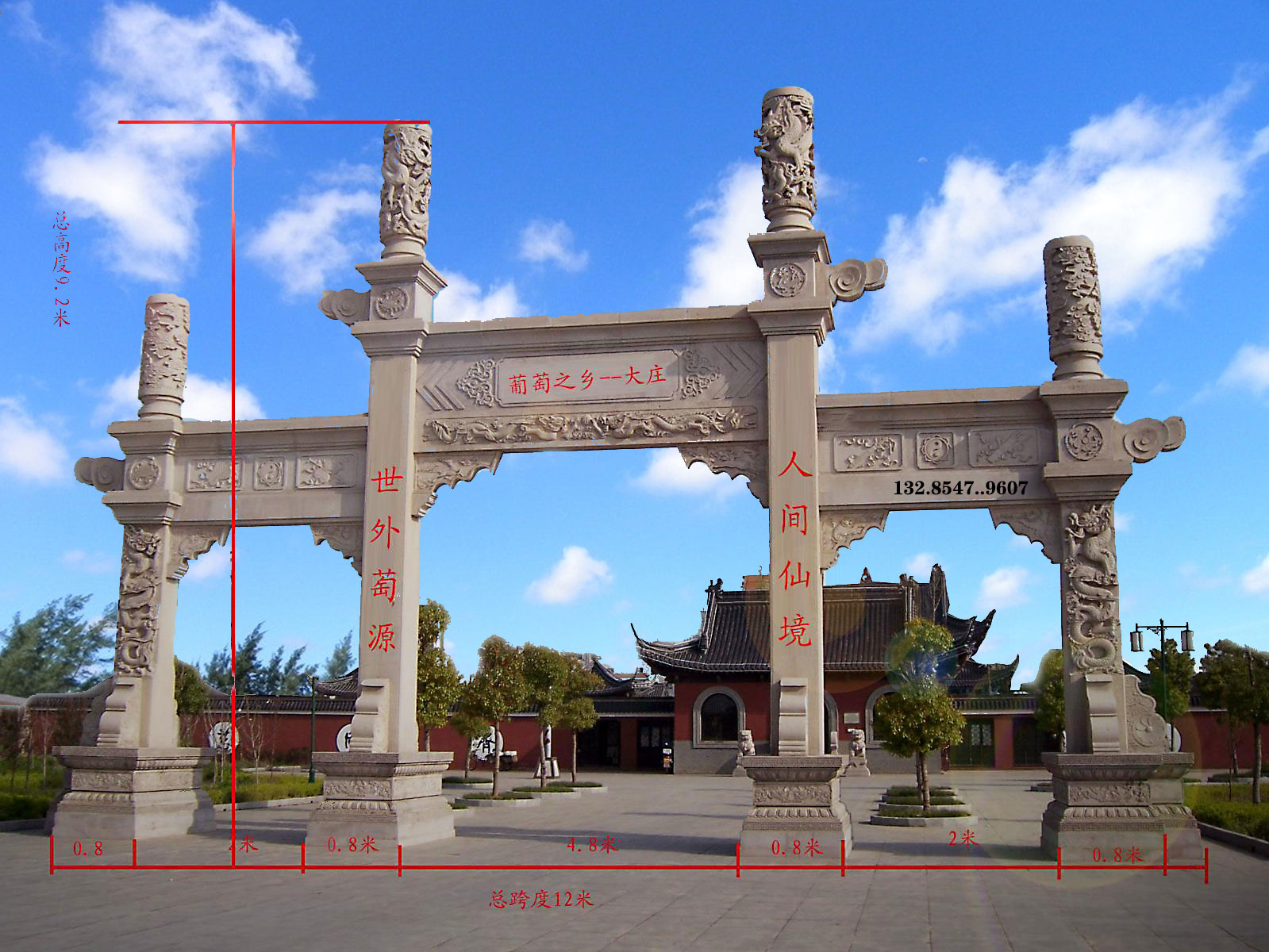 石雕门楼乡镇牌楼与石雕单门农村地区经典的雕刻图片