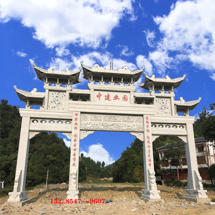村门石雕牌坊的造型典范和选择厂家石料图案