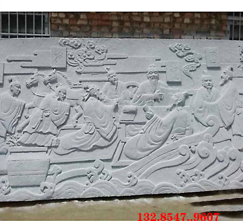 石雕浮雕装饰图寺庙园林学校壁画浮雕立体形态