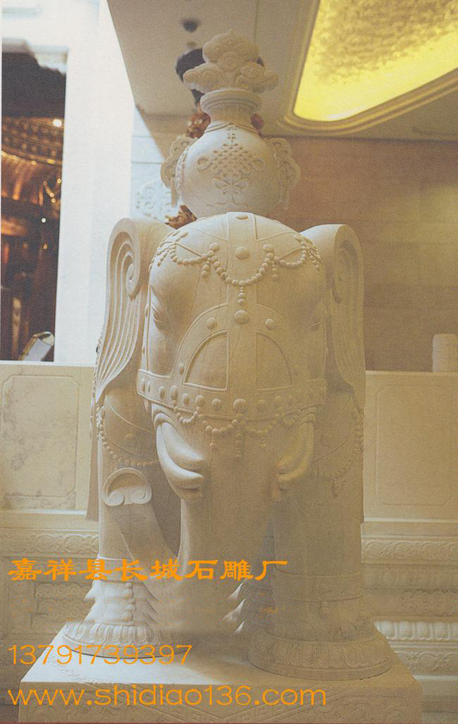 汉白玉大象雕刻-大象的吉祥寓意，大象的风水作用。